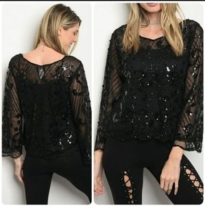 Black with sequins top